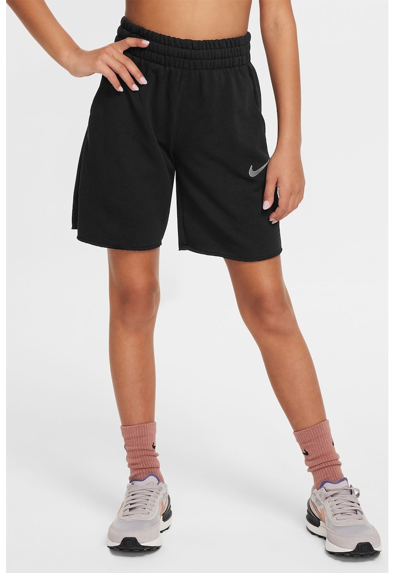 Pantaloni scurti cu talie inalta - Negru stins