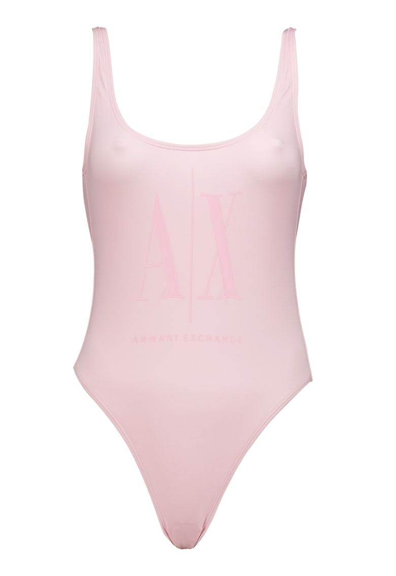 Costum de baie intreg cu imprimeu logo - Roz deschis
