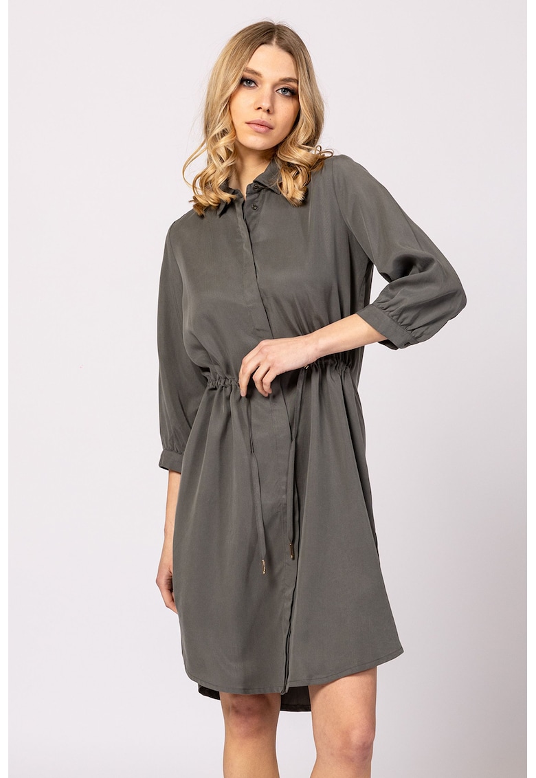 Rochie-camasa cu slituri laterale Villach - Verde inchis