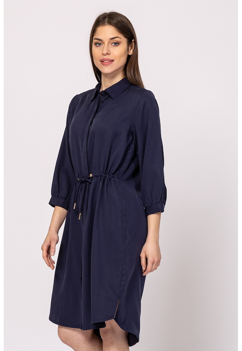 Rochie-camasa cu slituri laterale Villach - Bleumarin