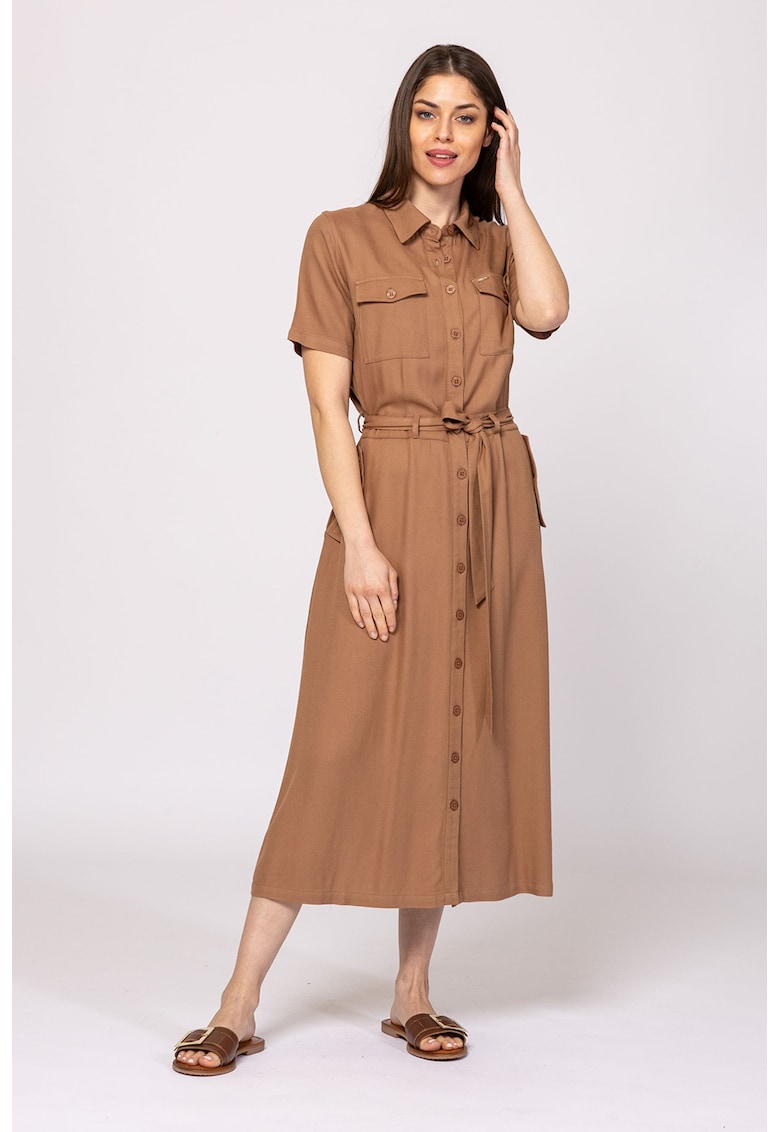 Rochie midi cu buzunare laterale Vedbi - Caramel