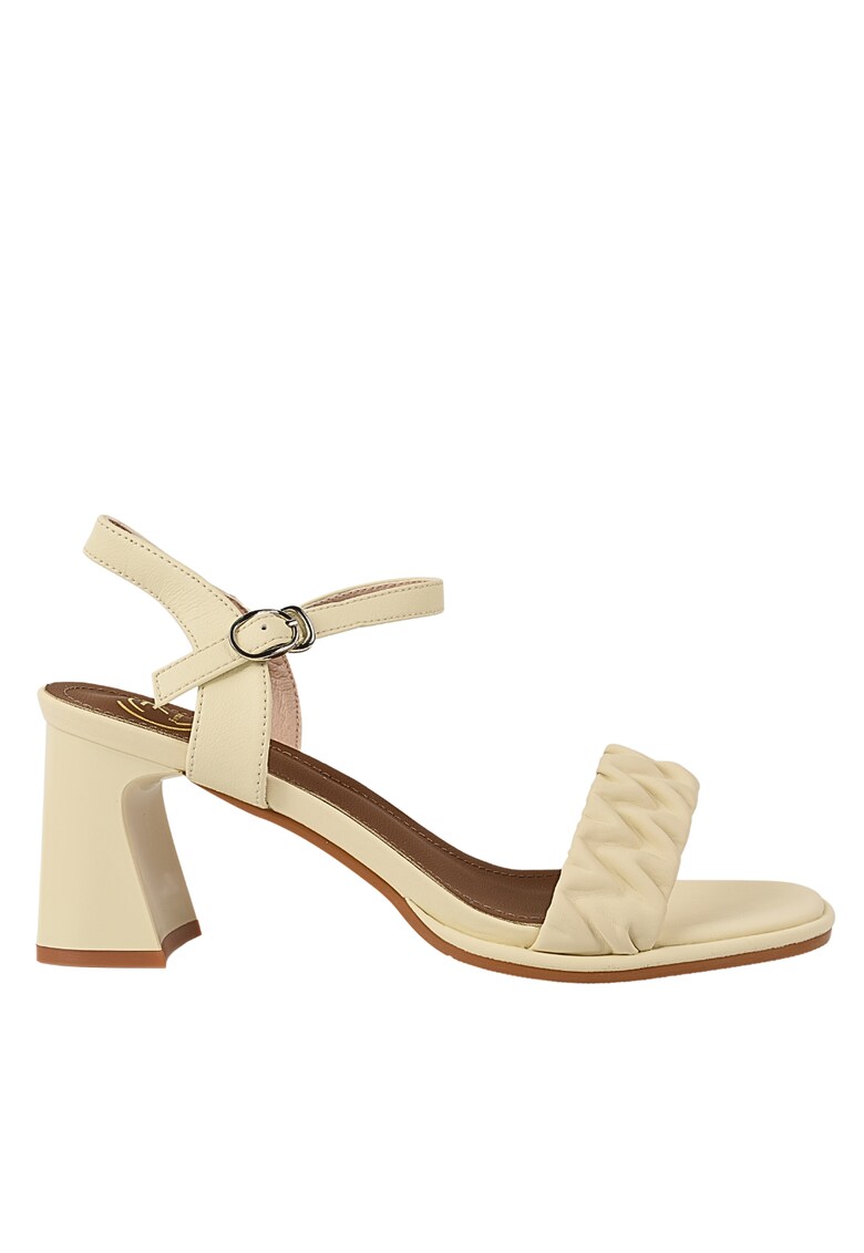 Sandale casual - dama -  49001 crem - piele ecologica - toc - Crem