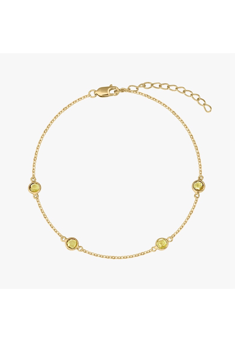 Bratara din argint Birthstone Golden November - Citrin - 15-18 cm