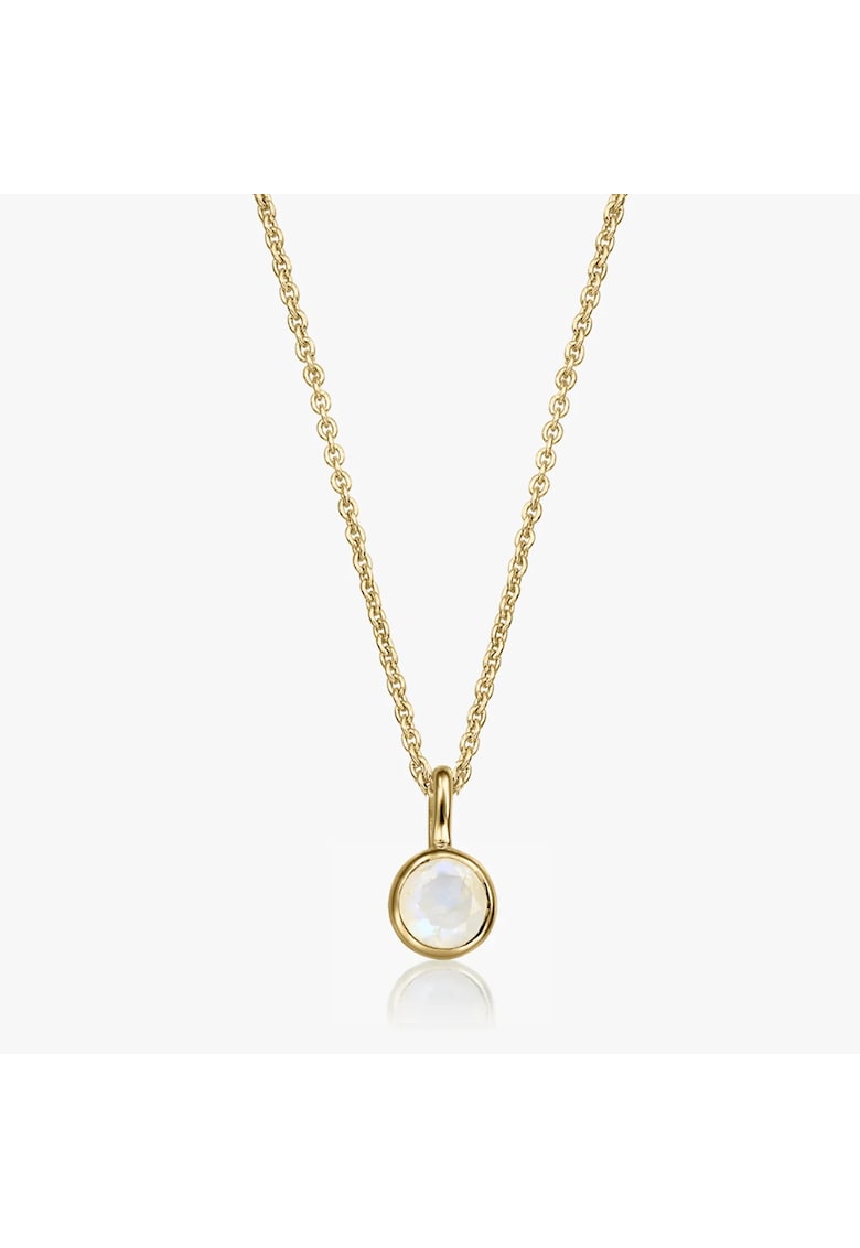 Colier din argint Birthstone Golden June - Piatra Lunii - 40-50 cm