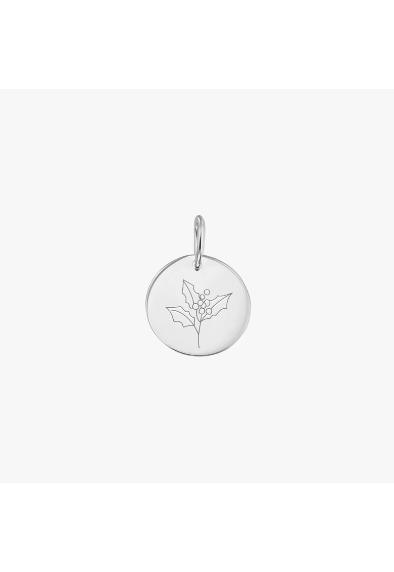 Pandantiv din aur alb Birthflower - December Holly