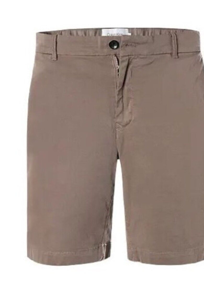 Pantaloni scurti  slim fit - culoare maro - material bumbac-elastan