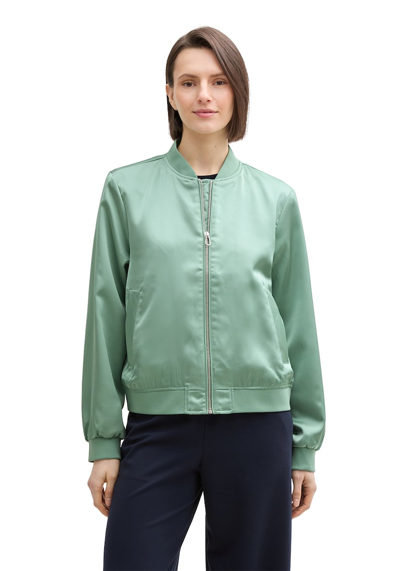 Jacheta bomber cu fermoar - Verde deschis
