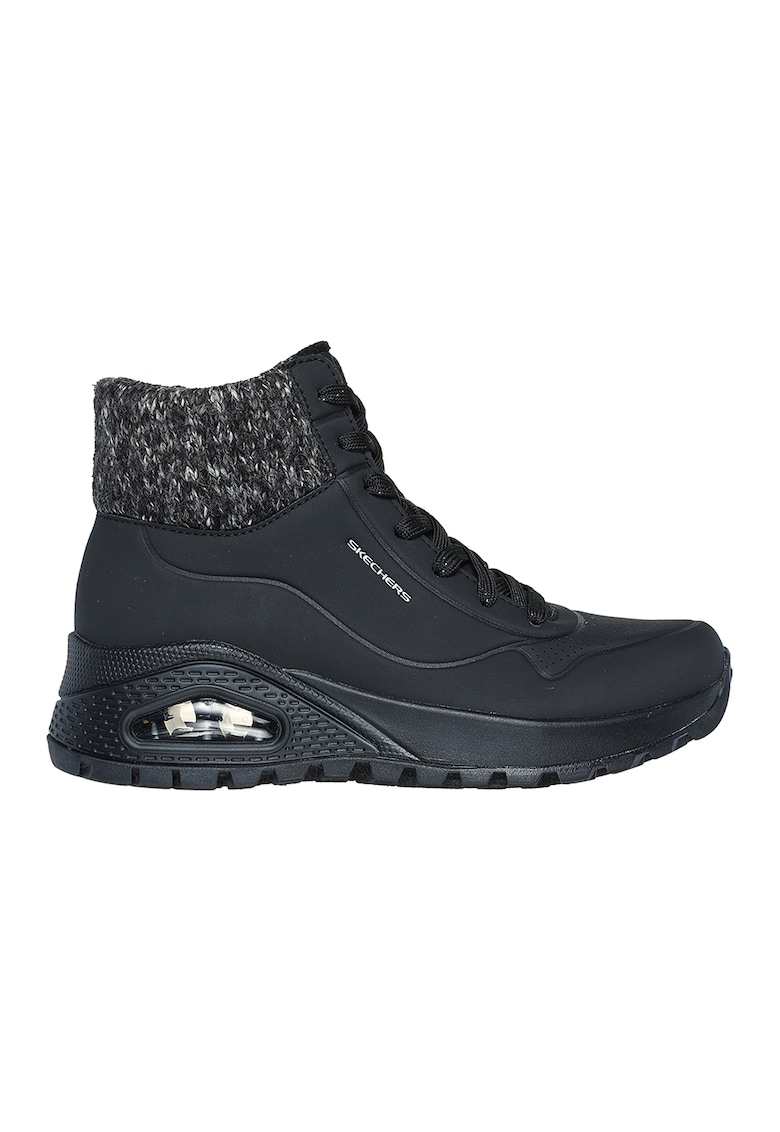 Ghete cu talpa wedge Uno Rugged Darling - Negru