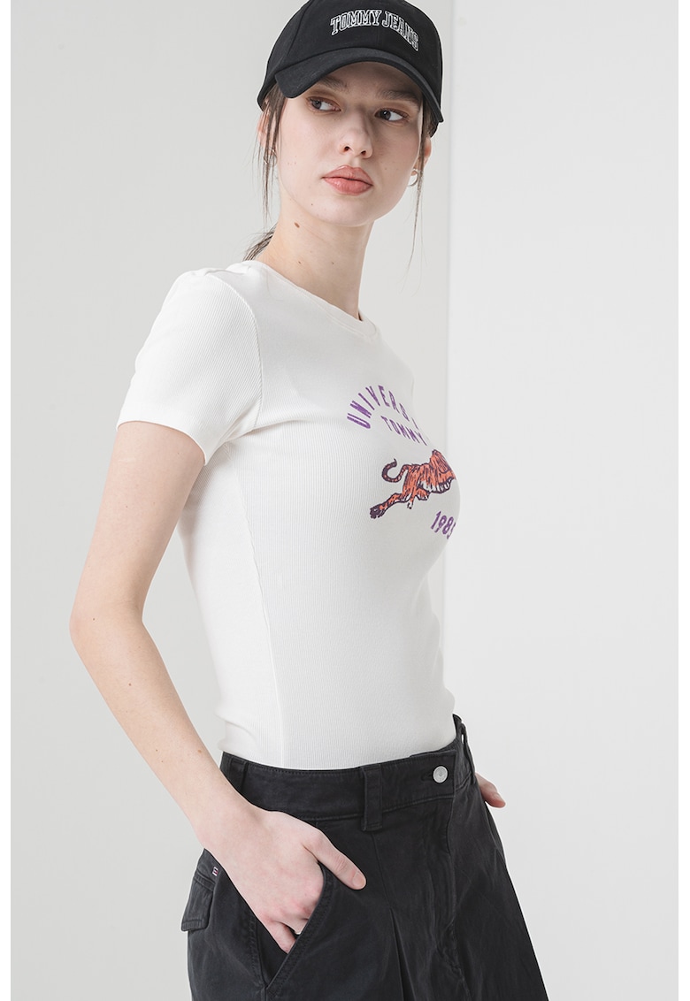 Tricou slim-fit cu striatii