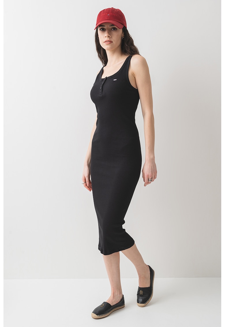 Rochie midi cambrata din bumbac