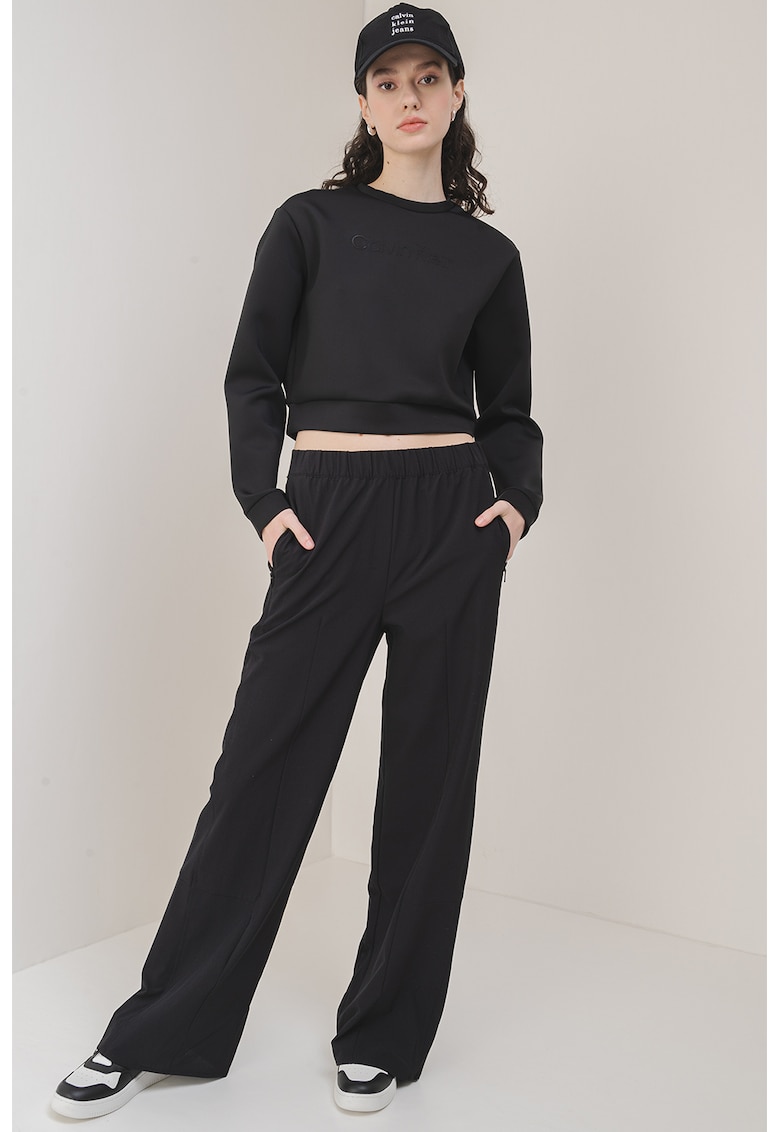 Bluza de trening crop cu logo
