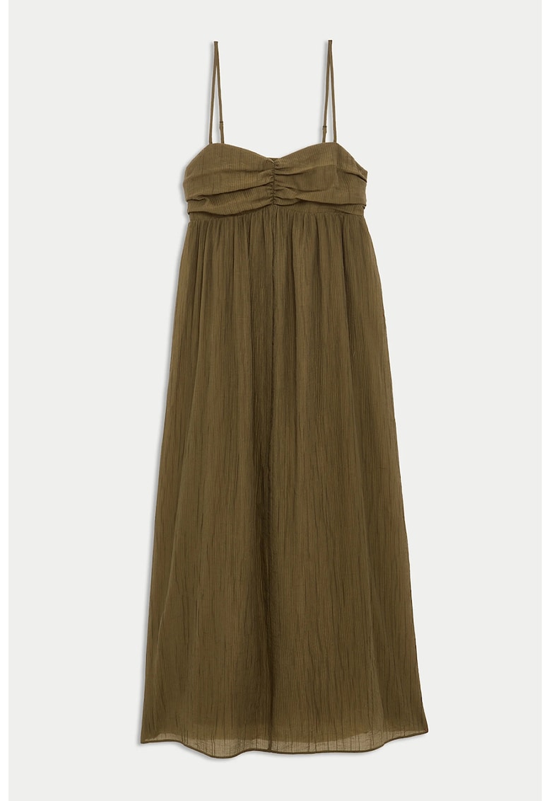 Rochie evazata din amestec de lyocell - Kaki