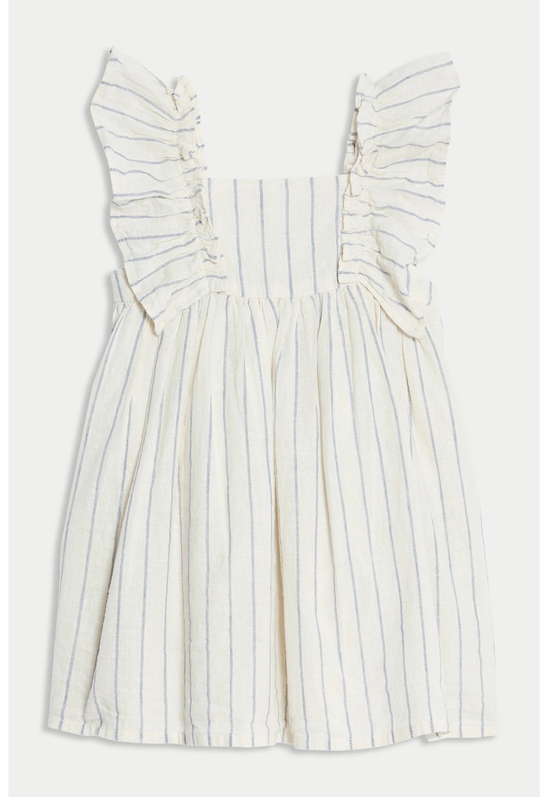 Rochie din amestec de in - Crem