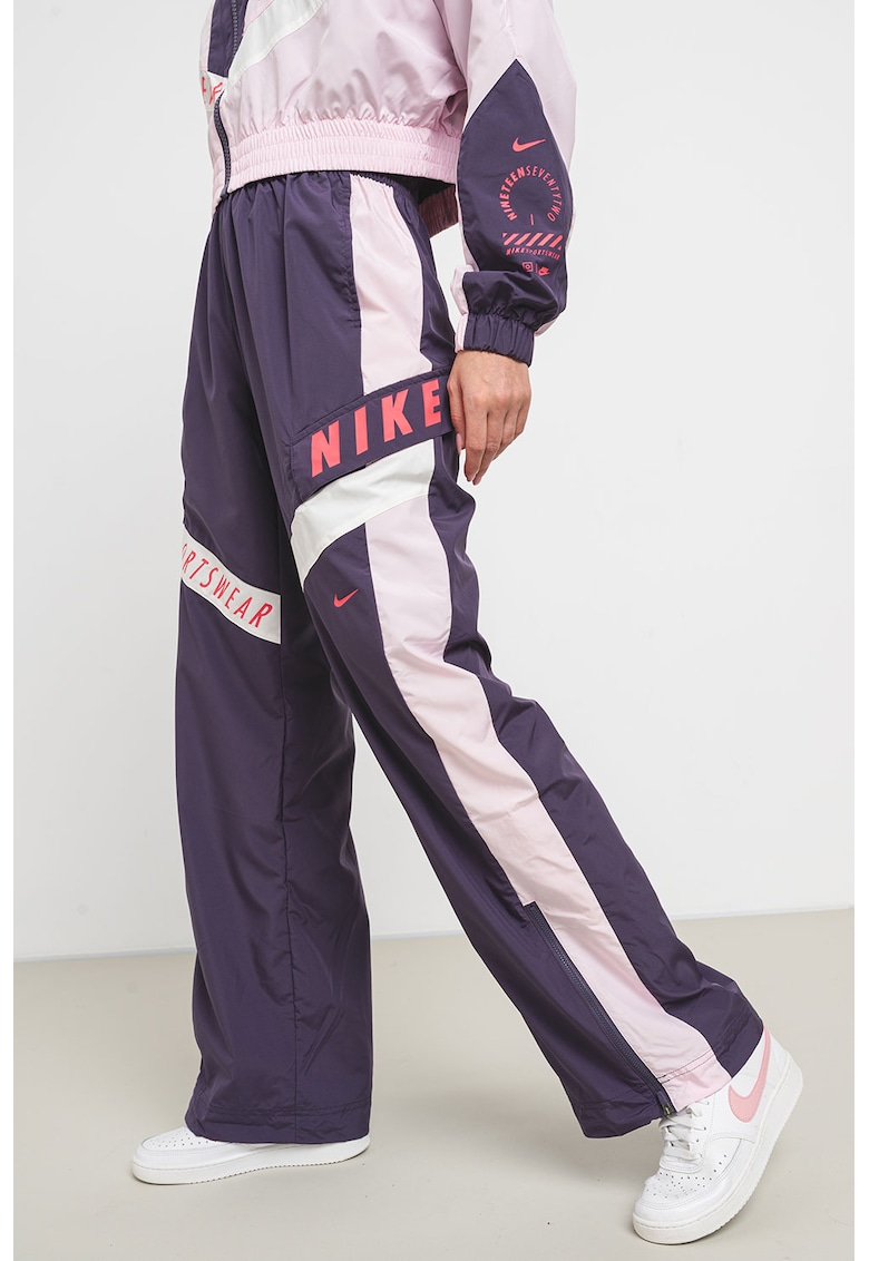 Pantaloni cargo relaxed fit de trening - Roz pastel/Ametist
