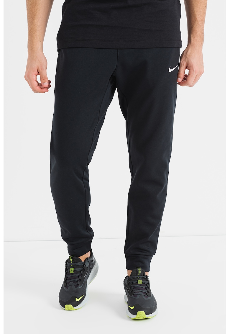 Pantaloni conici cu logo - pentru fitness - Negru