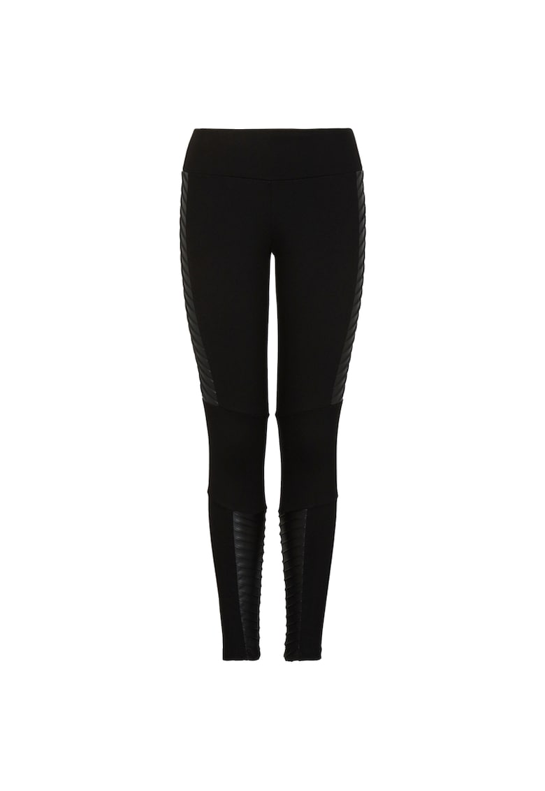 Colanti  pentru Femei - w leggings mix materials - 6RTP73-TJRLZ-1200 - Negru - Negru