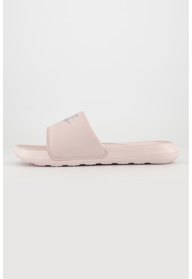 Papuci cu imprimeu logo Victori One - Roz pastel/Argintiu