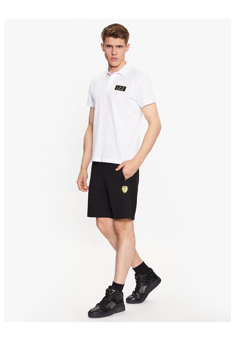 Pantaloni scurti barbati -  Emporio Armani - Bumbac - Negru - Negru