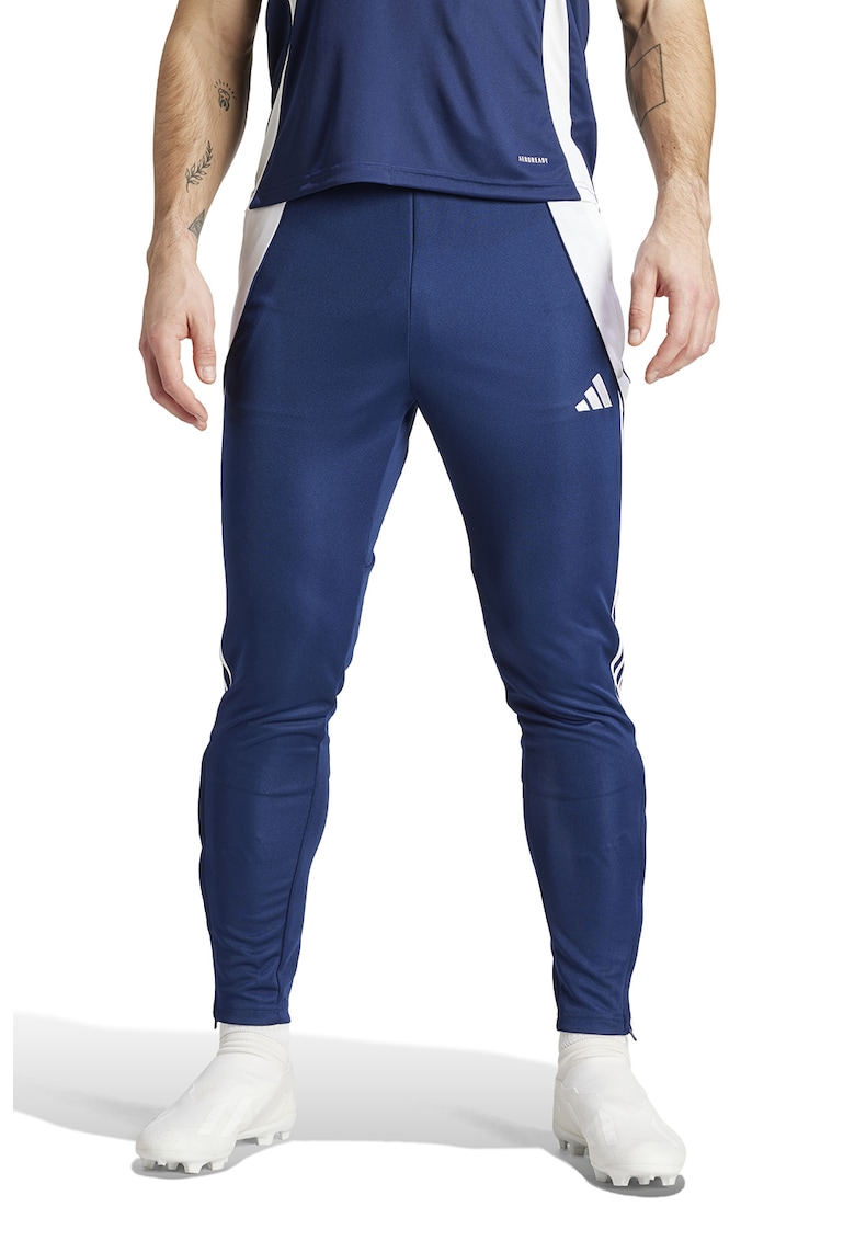Pantaloni slim fit pentru fotbal Tiro24 - Albastru indigo