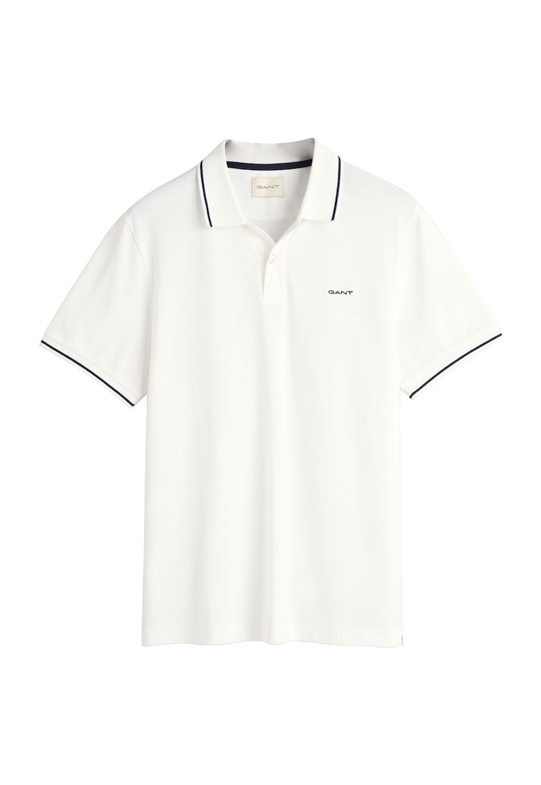 Tricou polo din material pique - Alb optic
