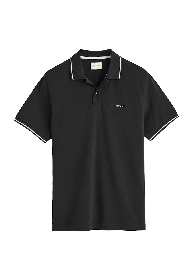 Tricou polo din material pique - Negru