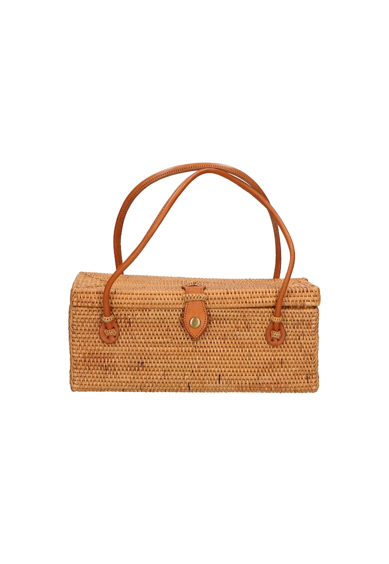 Geanta din rattan cu maner - realizata manual - Multicolor