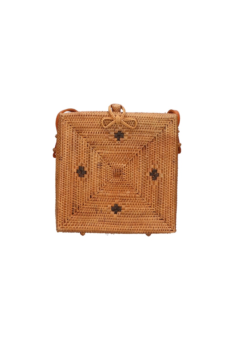 Geanta crossbody din rattan - Maro scortisoara