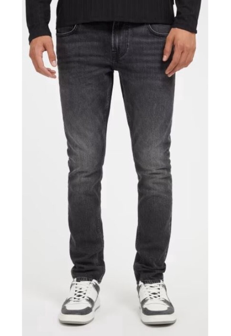 Blugi skinny pentru barbati -  Bumbac - Negru - Gri