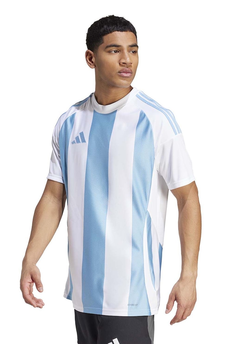 Oferte la Tricou slim fit pentru fotbal Striped 24 - Alb/Albastru deschis