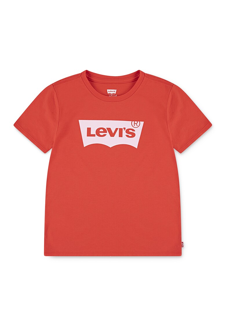 Tricou cu decolteu la baza gatului si logo Batwing - Portocaliu