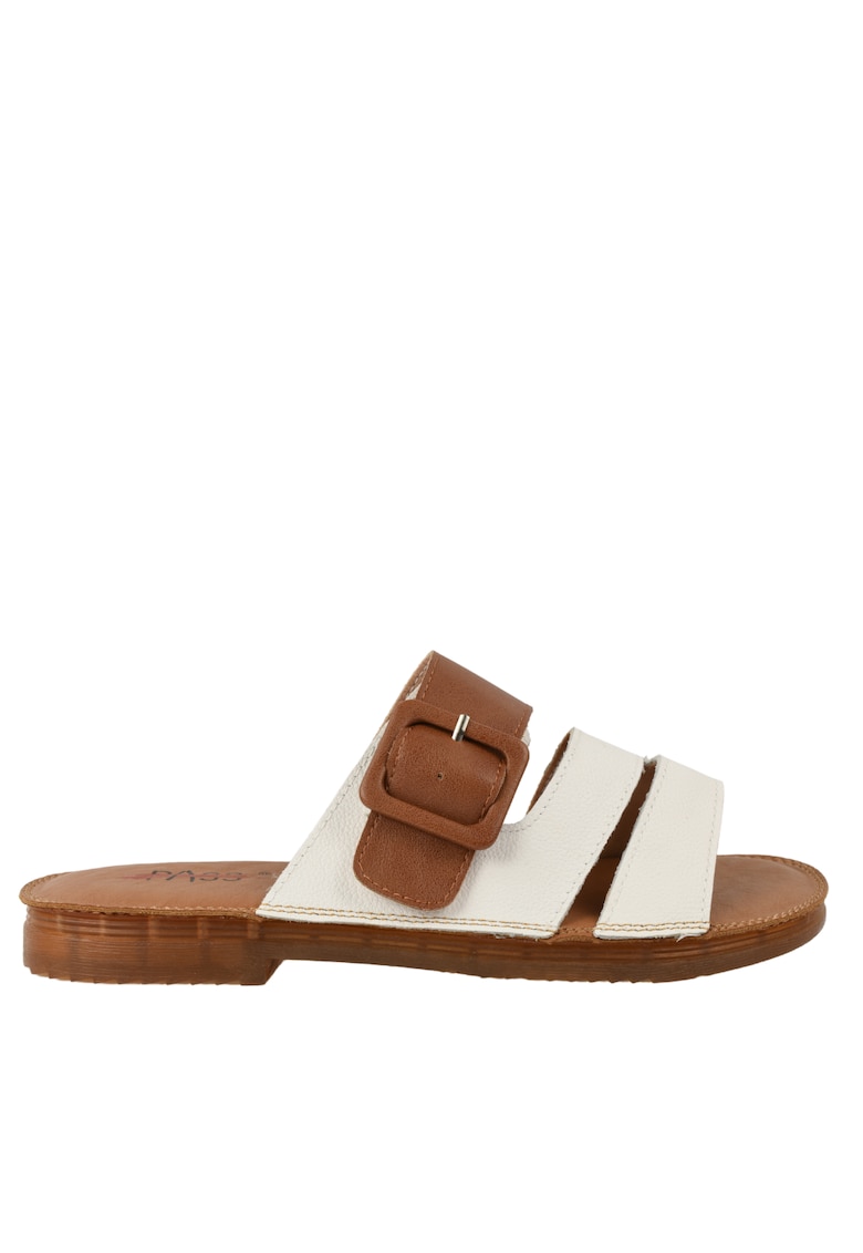 Papuci casual - dama -  XA60016B alb - piele naturala - Alb