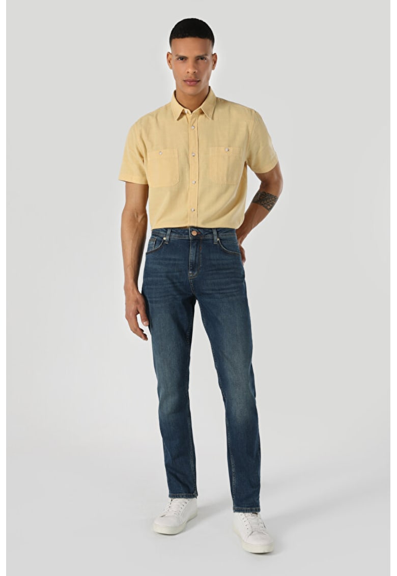 Pantaloni De Barbati Albastru Regular Fit 067ACK