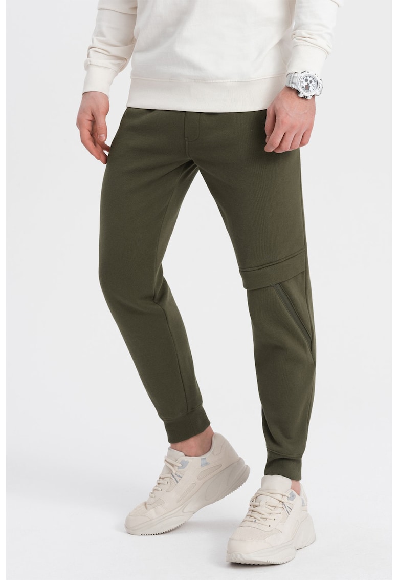 Pantaloni de trening cu talie ajustabila - Verde masliniu