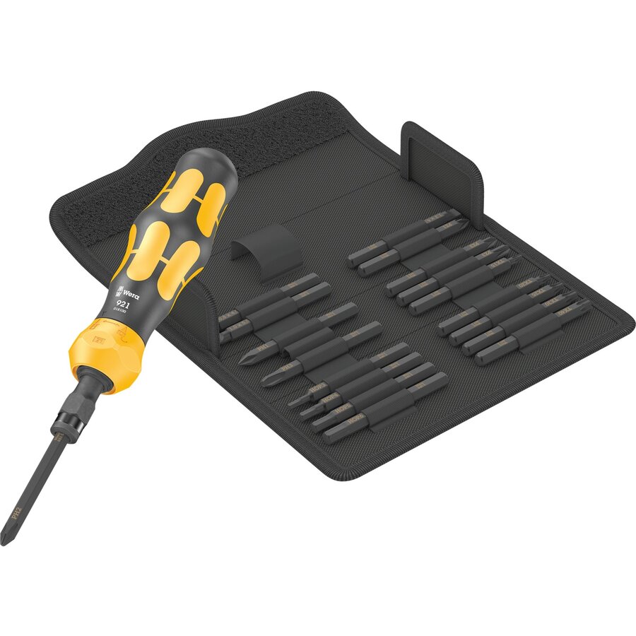 Kraftform Kompakt 900 Set 1, with impact screwdriver, bit set (black/yellow, 1/4, 19 pieces)