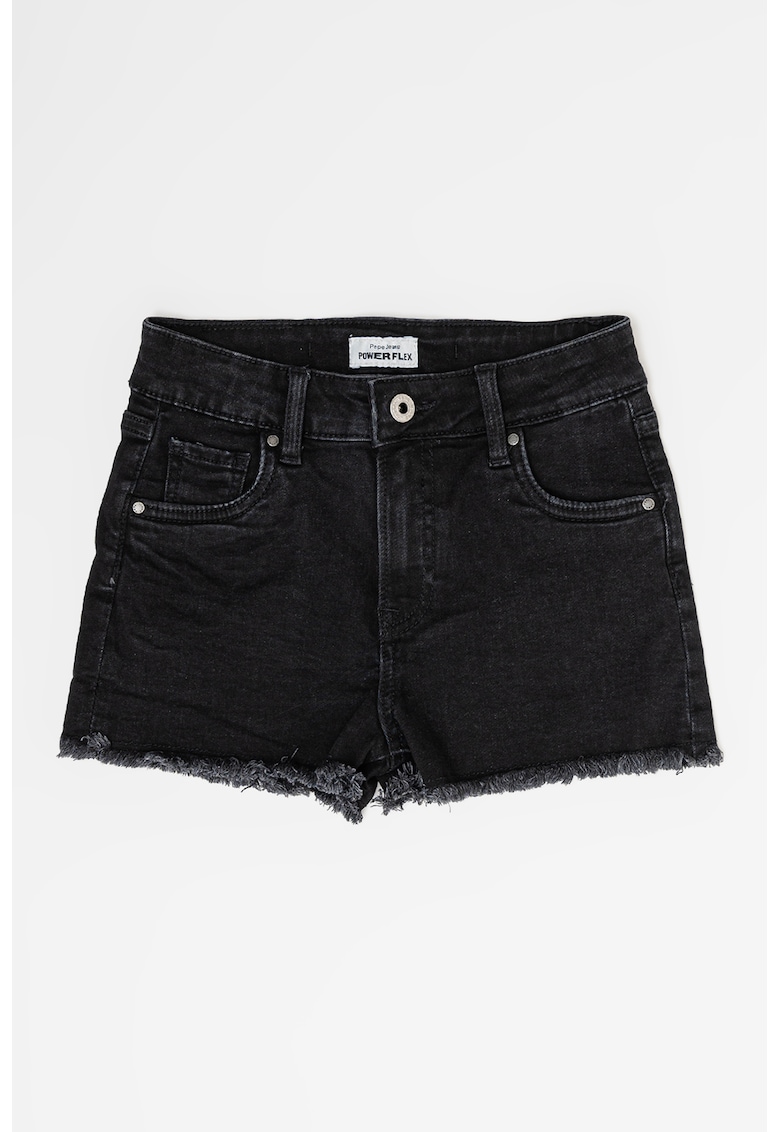 Blugi scurti cu talie inalta Patty - Negru