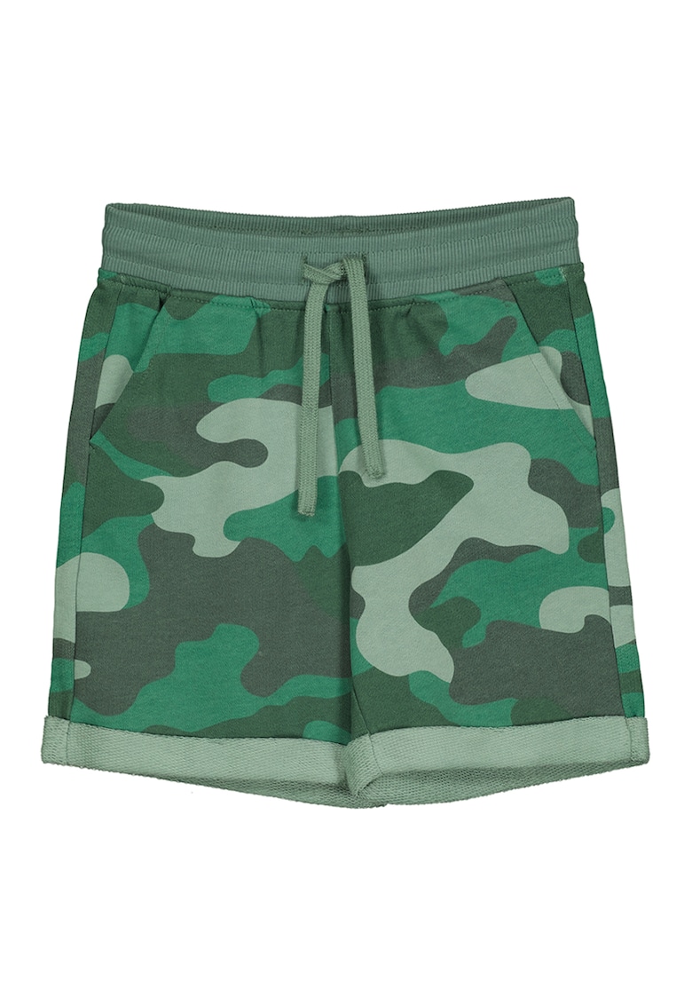 Pantaloni scurti cu imprimeu camuflaj - Verde