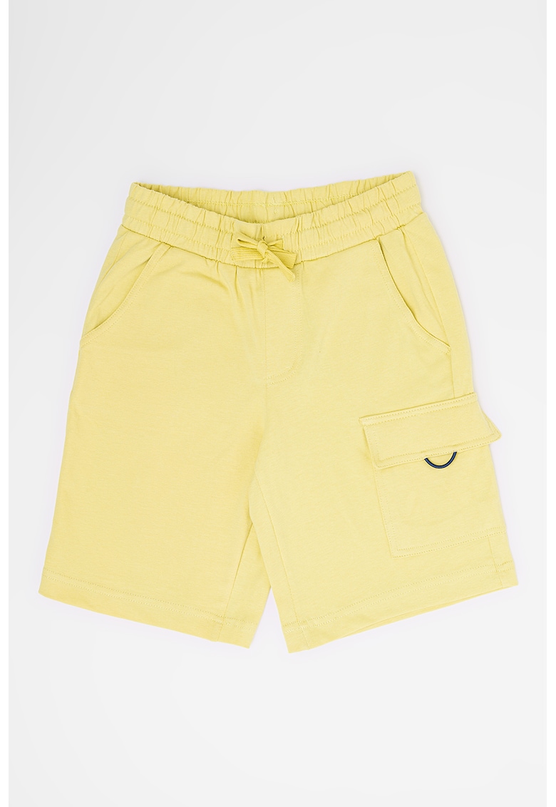 Pantaloni scurti de bumbac cu buzunare - Galben pal