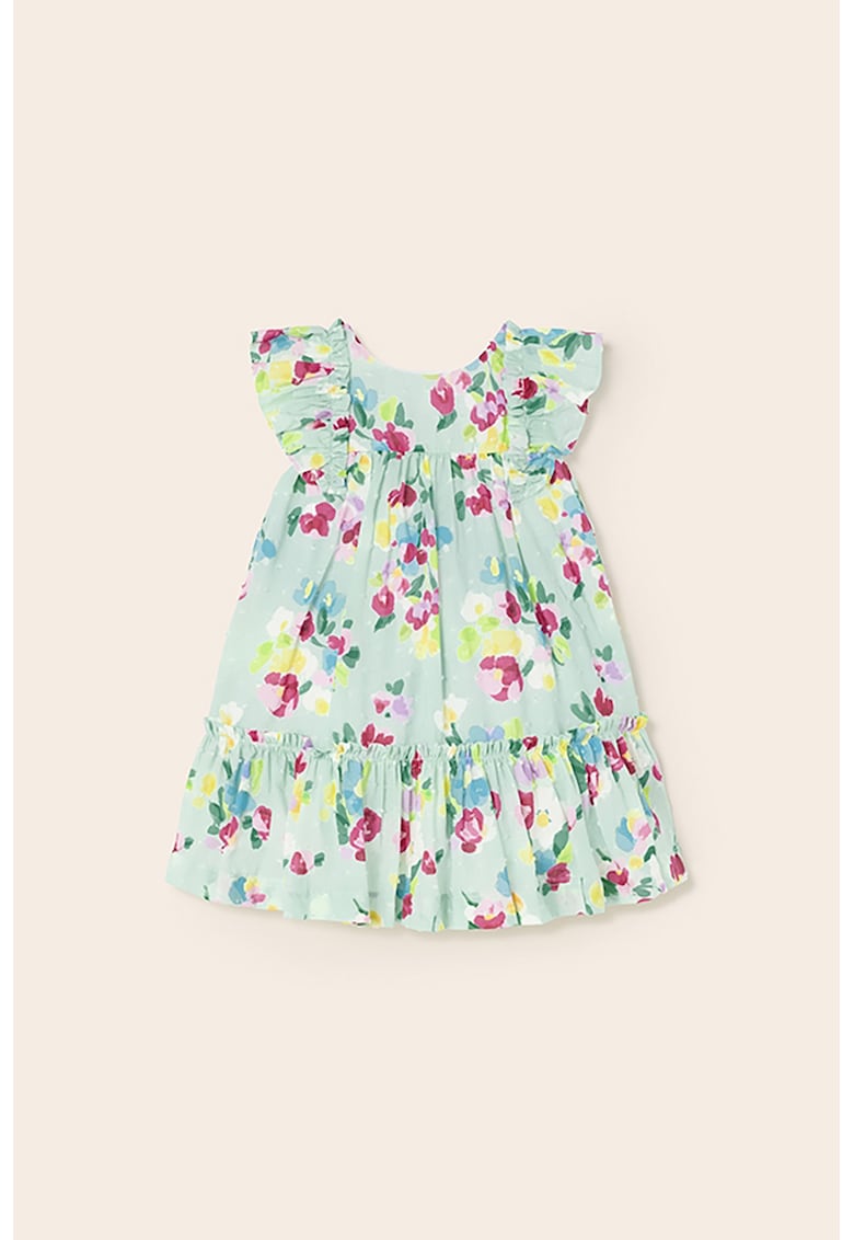Rochie lejera cu imprimeu floral - Verde menta