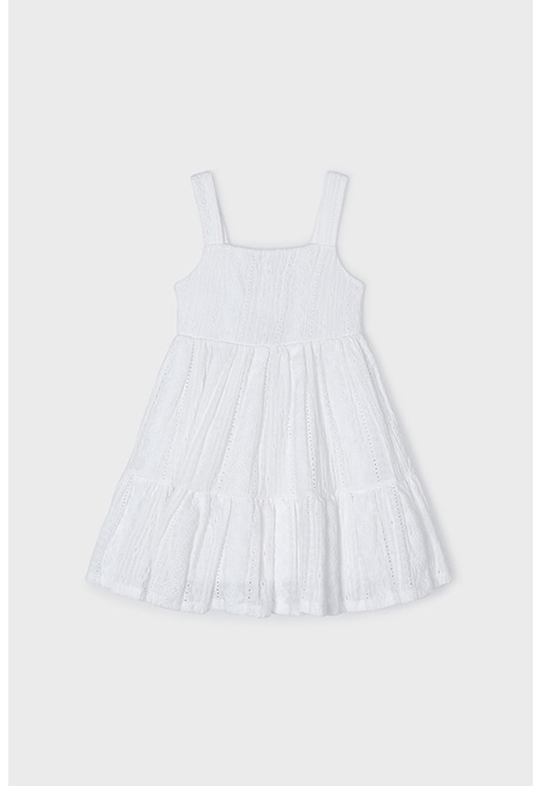 Rochie evazata fara maneci - Alb