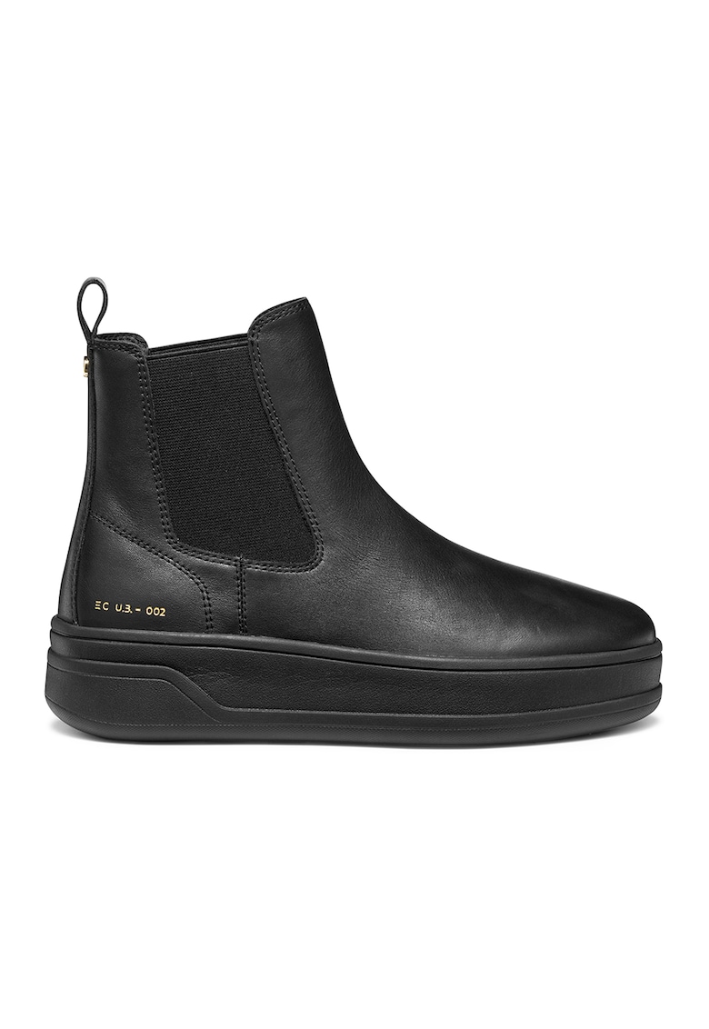 Ghete Chelsea de piele cu platforma - Negru