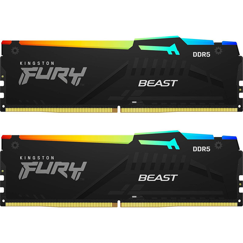 Memorie FURY Beast RGB Black 32GB (2x16GB) DDR5 5600MHz CL40 Dual Channel Kit