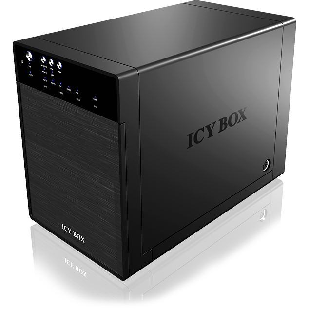 Carcasa externa HDD IcyBox 4x3,5'' SATA pentru USB 3.0, eSATA, JBOD, negru