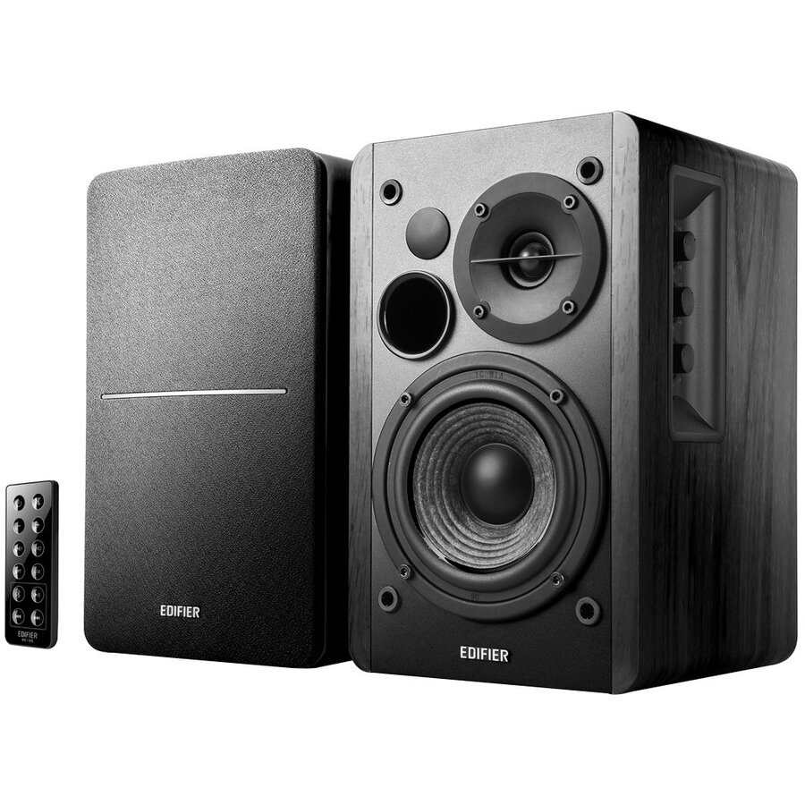 BOXE EDIFIER 2.0, RMS:  42W (2 x 21W), bluetoth telecomanda wireless, volum, bass, treble,  optical,  black, R1280DB