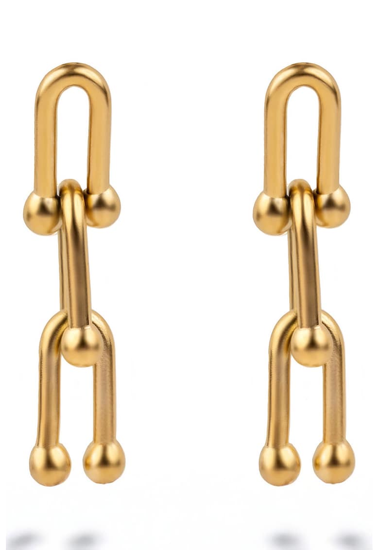 Cercei drop placati cu aur de 18K - Auriu