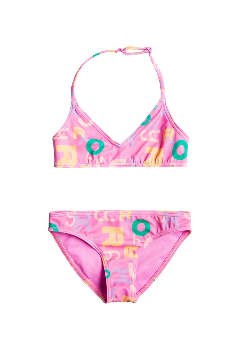 Costum de baie din doua piese - cu imprimeu Funny Bambino - Fucsia