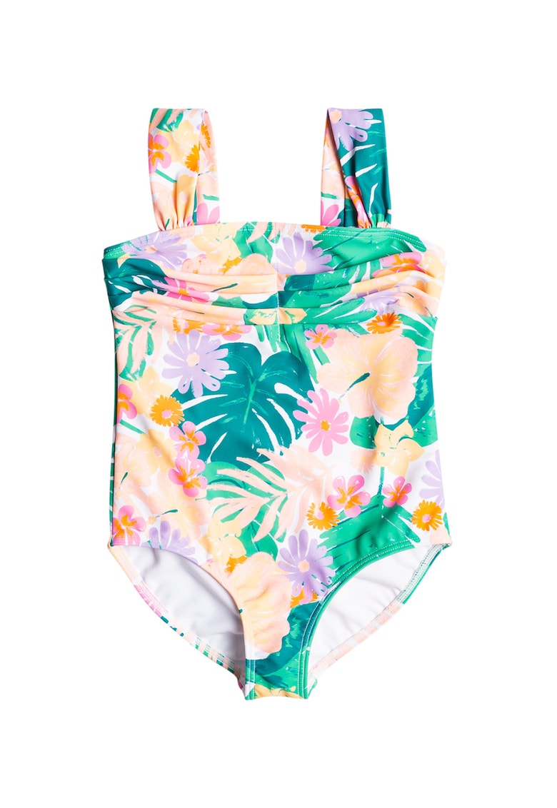 Costum de baie intreg cu fronseuri Paradisiac - Verde/Piersica
