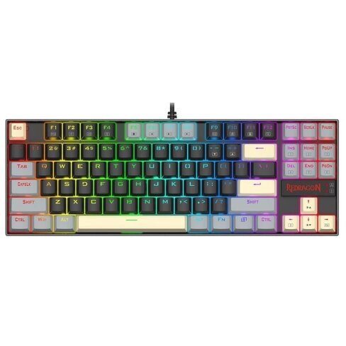 Tastatura gaming Mecanic Iluminare RGB Switch-uri Rosii Kumara Negru cu Gri