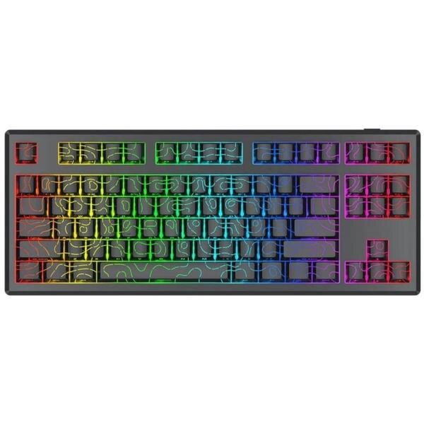 Tastatura Gaming Mecanica Bluetooth Cu Si Fara Fir Uranus 87 Pro Iluminare RGB Negru