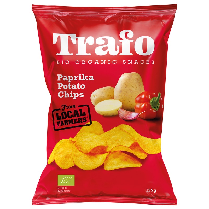 Chipsuri bio cu paprika, 125g Trafo