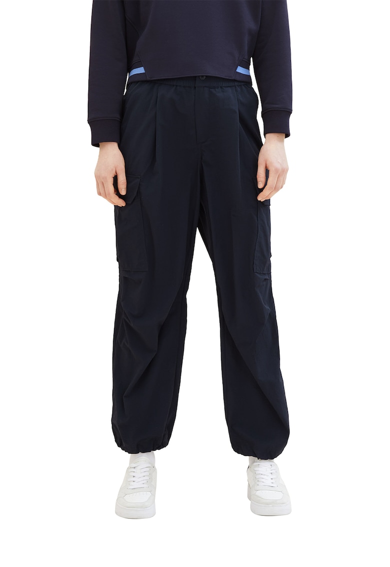 Pantaloni cargo cu model uni - Albastru ultramarin